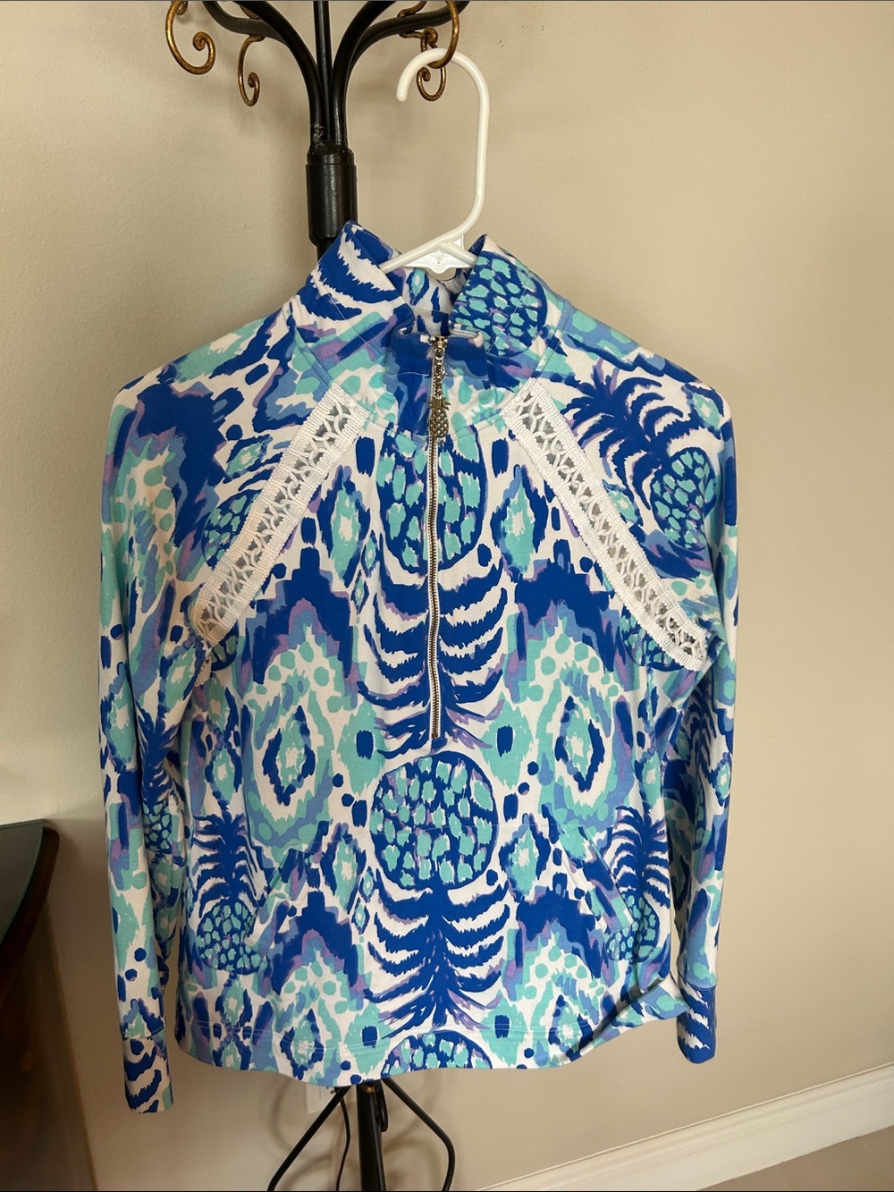 Lilly Pulitzer Blue, Teal & Purple Printed zip jacket